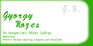 gyorgy mozes business card
